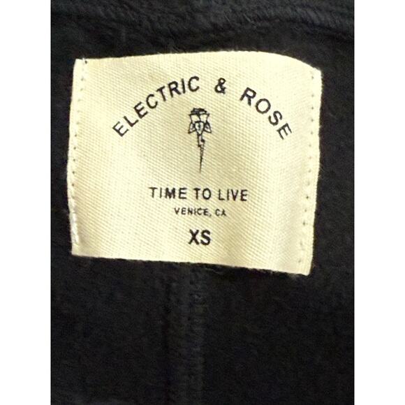 ELECTRIC & ROSE BLACK TEXTURED KNIT DRAWSTRING JOGGER LOUNGE SWEATPANTS PANTS XS - Picture 5 of 5
